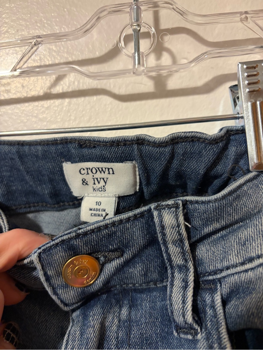 crown & ivy High-Rise Girls' Denim Jeans in Medium Blue